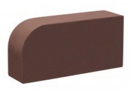 Кирпич печной лицевой полнотелый тёмный шоколад радиусный r60 М 300 КС-Керамик